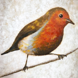 Little Robin Red - Square Print